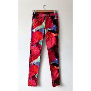 JBrand x Christopher Kane Skinny Jean Red Floral Size 25